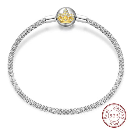 MyGiftHome S925 Silver Mesh Chain Bracelet with Pendant-Style 4