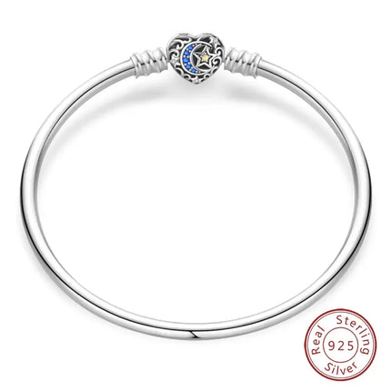 MyGiftHome S925 Silver Bangle Bracelet with Pendant-Style 6