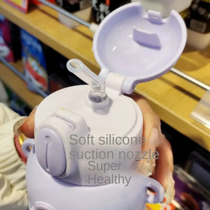 MyGiftHome 20oz Plastic Cartoon Kids Water Bottle with Silicone Straw