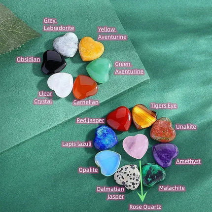 MyGiftHome Heart Shaped Natural Crystals Mineral Healing Stones