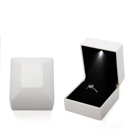 MyGiftHome Ring Box with LED Light Square and Heart Shapes MyGiftHome