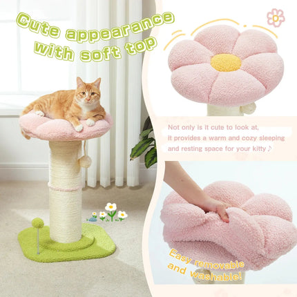 MyGiftHome Flower Cat Scratching Post with Cushion Perch