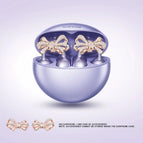 Purple Earphone + Rose Gold Bow