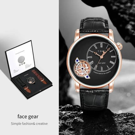 MyGiftHome Men’s Minimalist Watch with Dual Straps (TOMI)-Black 2