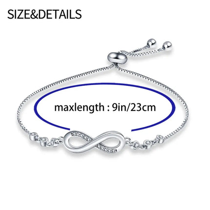 MyGiftHome 925 Sterling Silver Infinity Bracelets