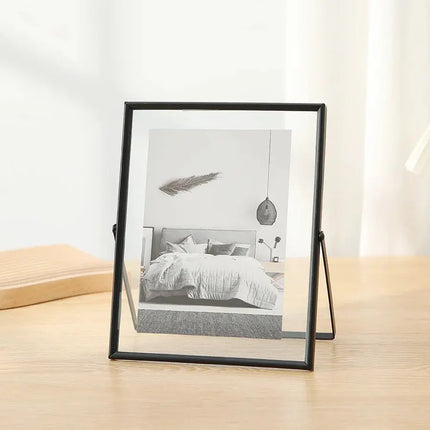 MyGiftHome 4/6Inch Metal Floating Photo Frame-Black