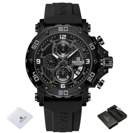 MyGiftHome Men's Quartz Sports Watch Silicone Strap (NAVIFORCE)-BWB