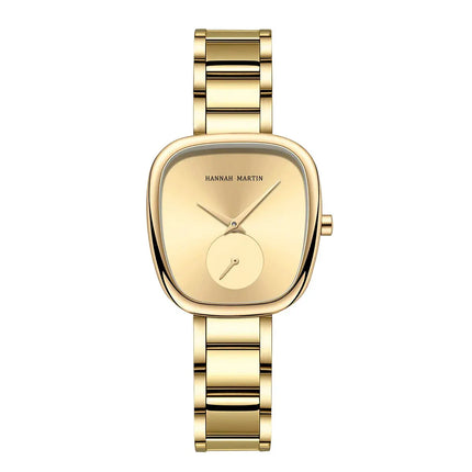 MyGiftHome Women’s Quartz Watch Classic Barrel Design-Gold Dial and Strap