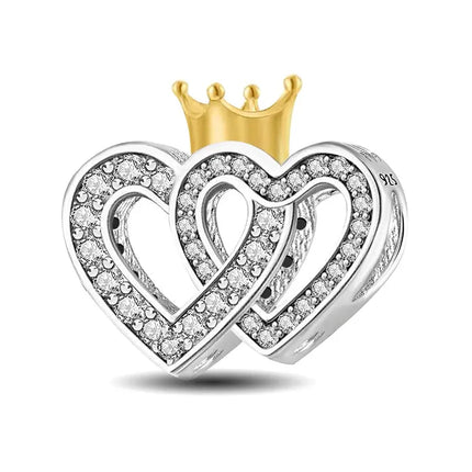 MyGiftHome 925 Sterling Silver Love Heart Charms-Style 12