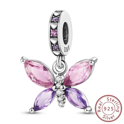 MyGiftHome S925 Silver Pink Charms DIY Jewerlry Accessories