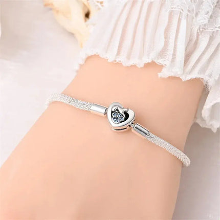 MyGiftHome S925 Silver Mesh Chain Bracelet with Pendant
