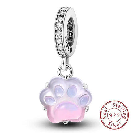 MyGiftHome S925 Silver Pink Charms DIY Jewerlry Accessories