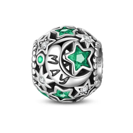 MyGiftHome 925 Sterling Silver Birthstone Beads for DIY Jewelry-May