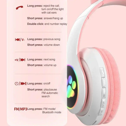 MyGiftHome Flash Lamp Cat Ear Headphones for Kids