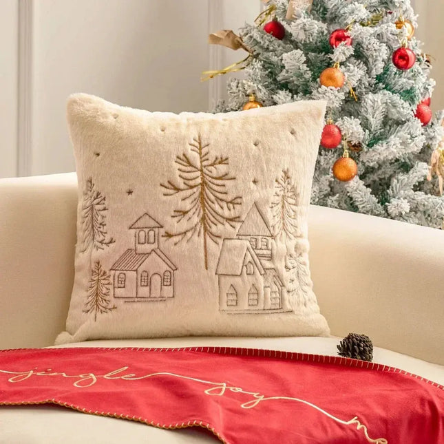 MyGiftHome Christmas Embroidered Cushion Cover Pillowcase