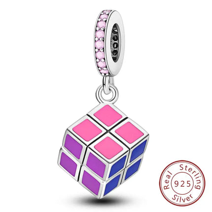 MyGiftHome S925 Silver Pink Charms DIY Jewerlry Accessories