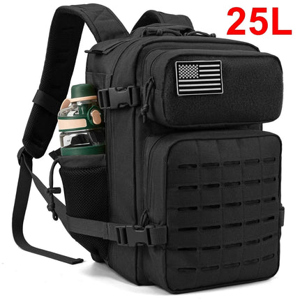 MyGiftHome 25L/45L Military Tactical  Backpack for Outdoors-Black 25L