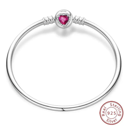 MyGiftHome S925 Silver Bangle Bracelet with Pendant-Style 3