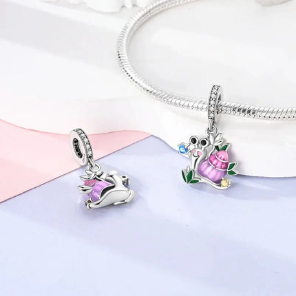 MyGiftHome S925 Silver Pink Charms DIY Jewerlry Accessories