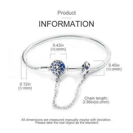 MyGiftHome S925 Silver Twisted Cable Bracelet with Pendant and Chain