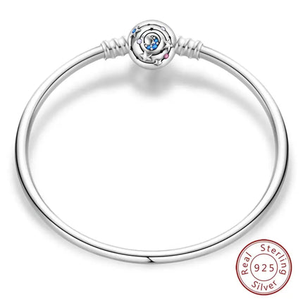 MyGiftHome S925 Silver Bangle Bracelet with Pendant-Style 4