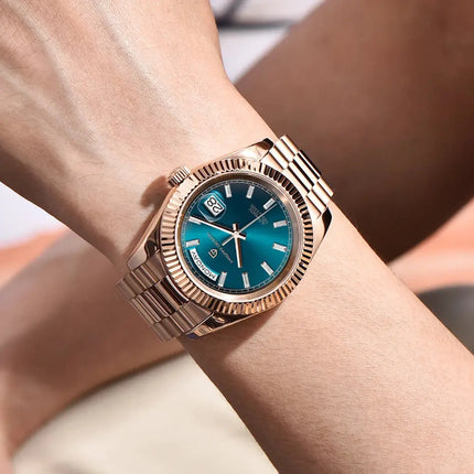 MyGiftHome DD36 Men's Luxury Automatic Watch (PAGANI DESIGN)-Rose Gold Blue