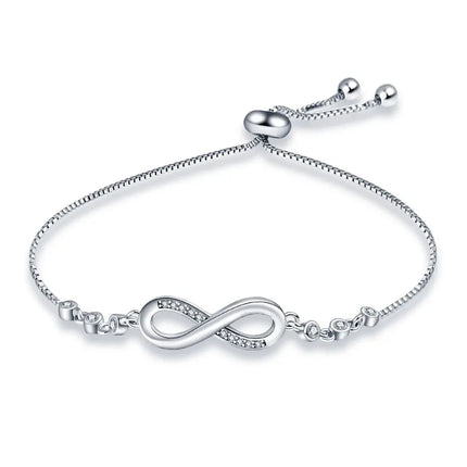 MyGiftHome 925 Sterling Silver Infinity Bracelets-Style 1