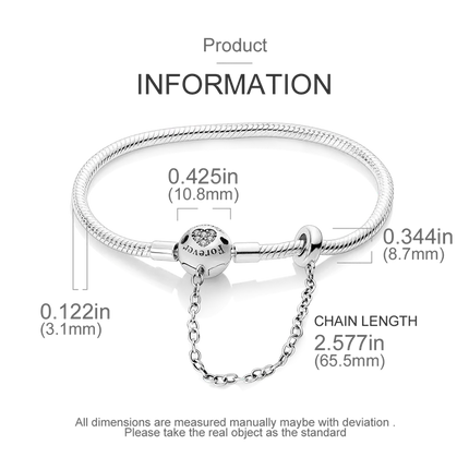 MyGiftHome S925 Silver Twisted Cable Bracelet with Pendant and Chain