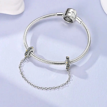 MyGiftHome 925 Sterling Silver Safety Chain Charms