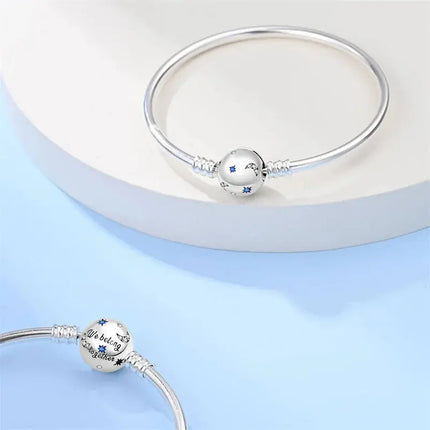 MyGiftHome S925 Silver Bangle Bracelet with Pendant
