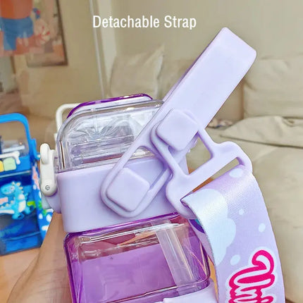 MyGiftHome 18oz Kids Square Water Bottle with Dual-Spout Design MyGiftHome