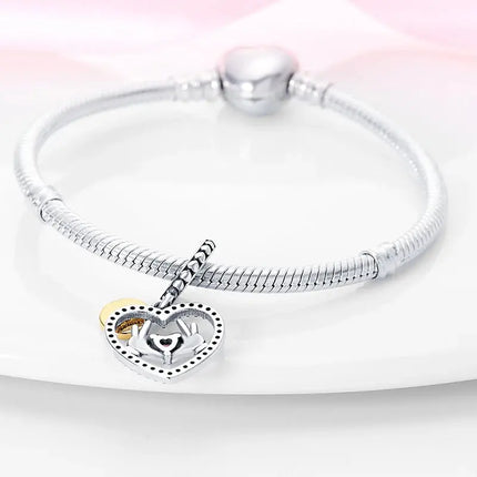 MyGiftHome S925 Silver Parent-Child Pendants for DIY Jewelry