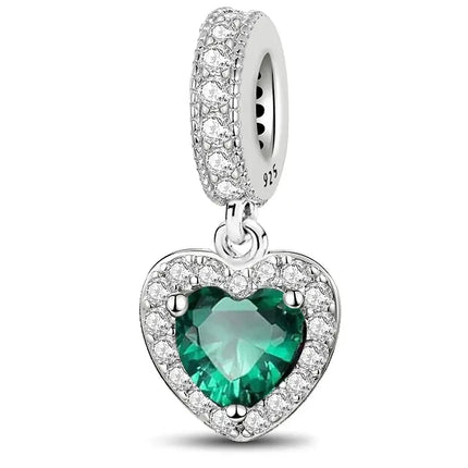 MyGiftHome 925 Sterling Silver Love Heart Charms-Style 6