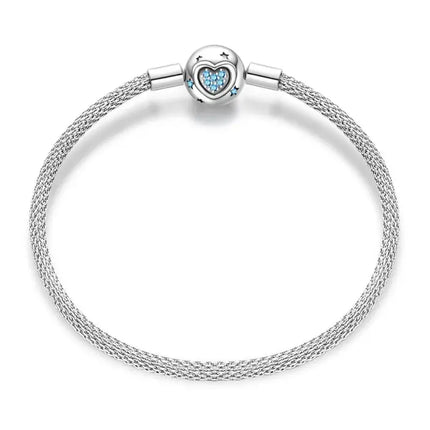 MyGiftHome S925 Silver Mesh Chain Bracelet with Pendant