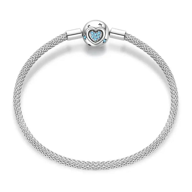MyGiftHome S925 Silver Mesh Chain Bracelet with Pendant