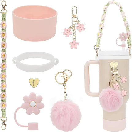 MyGiftHome Cup Accessories Set for 40oz Stanley Tumbler-Light Pink