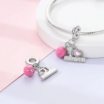 MyGiftHome S925 Silver Pink Charms DIY Jewerlry Accessories