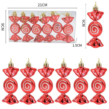 MyGiftHome Christmas Tree Ornament Candy-Red