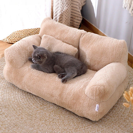 MyGiftHome Plush Cat Couch Bed Detachable Washable