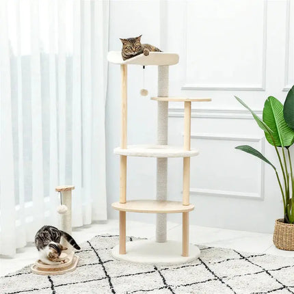 MyGiftHome 5-Layer Wooden Cat Tree Tower with Scratching Post