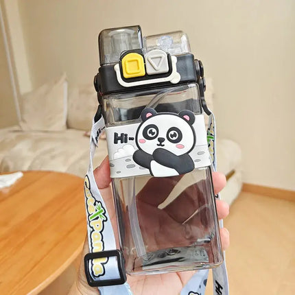 MyGiftHome 18oz Kids Square Water Bottle with Dual-Spout Design MyGiftHome