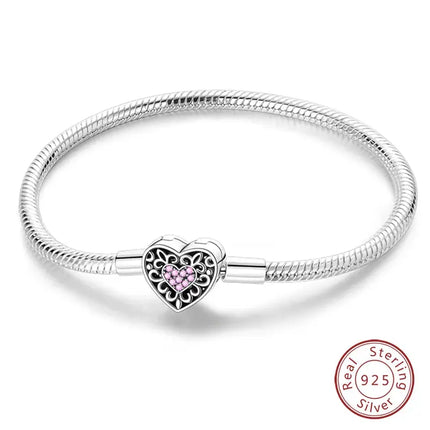 MyGiftHome S925 Silver Twisted Cable Bracelet with Pendant-Style 15