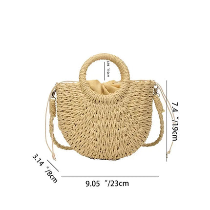 MyGiftHome Women's Handwoven Straw Handbag Crossbody Shoulder Bag