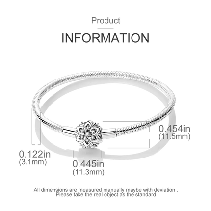 MyGiftHome S925 Silver Twisted Cable Bracelet with Pendant