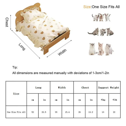 MyGiftHome Cat Bed with Quilt Wooden Indoor Pet Bed
