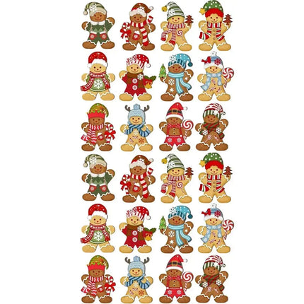 MyGiftHome Wooden Gingerbread Man Ornaments for Christmas Tree-24PCS