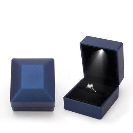 MyGiftHome Ring Box with LED Light Square and Heart Shapes MyGiftHome