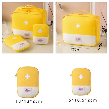 MyGiftHome 3 Pcs/Set Portable Medical Storage Bag First Aid Kits-Yellow