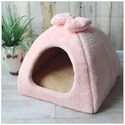 MyGiftHome Dog Cave Bed Winter Warm Pet House-Pink