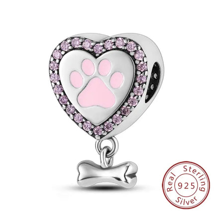 MyGiftHome S925 Silver Pink Charms DIY Jewerlry Accessories